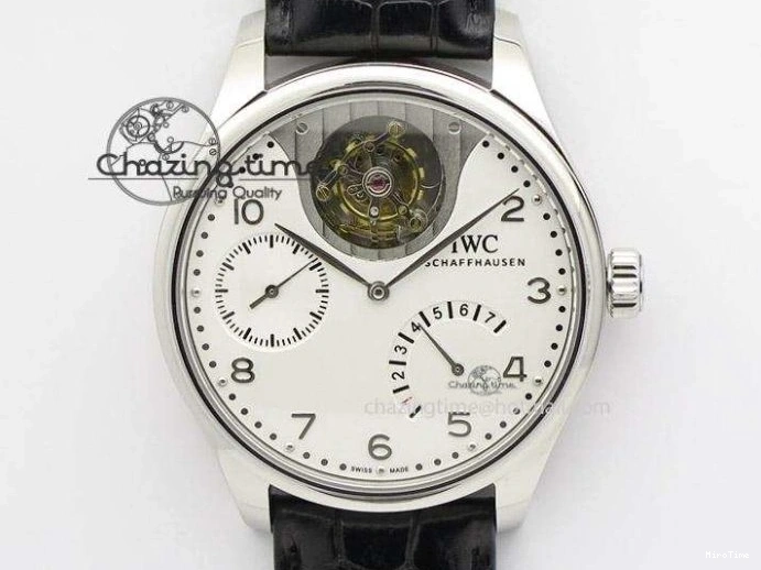 MIROTIME 0328 Portuguese IW3714 Diam ZF V2 1:1 Best Edition White Dial Blue Makers On Blue Leather Strap A79350 (Slim Movement) Stylish 7248